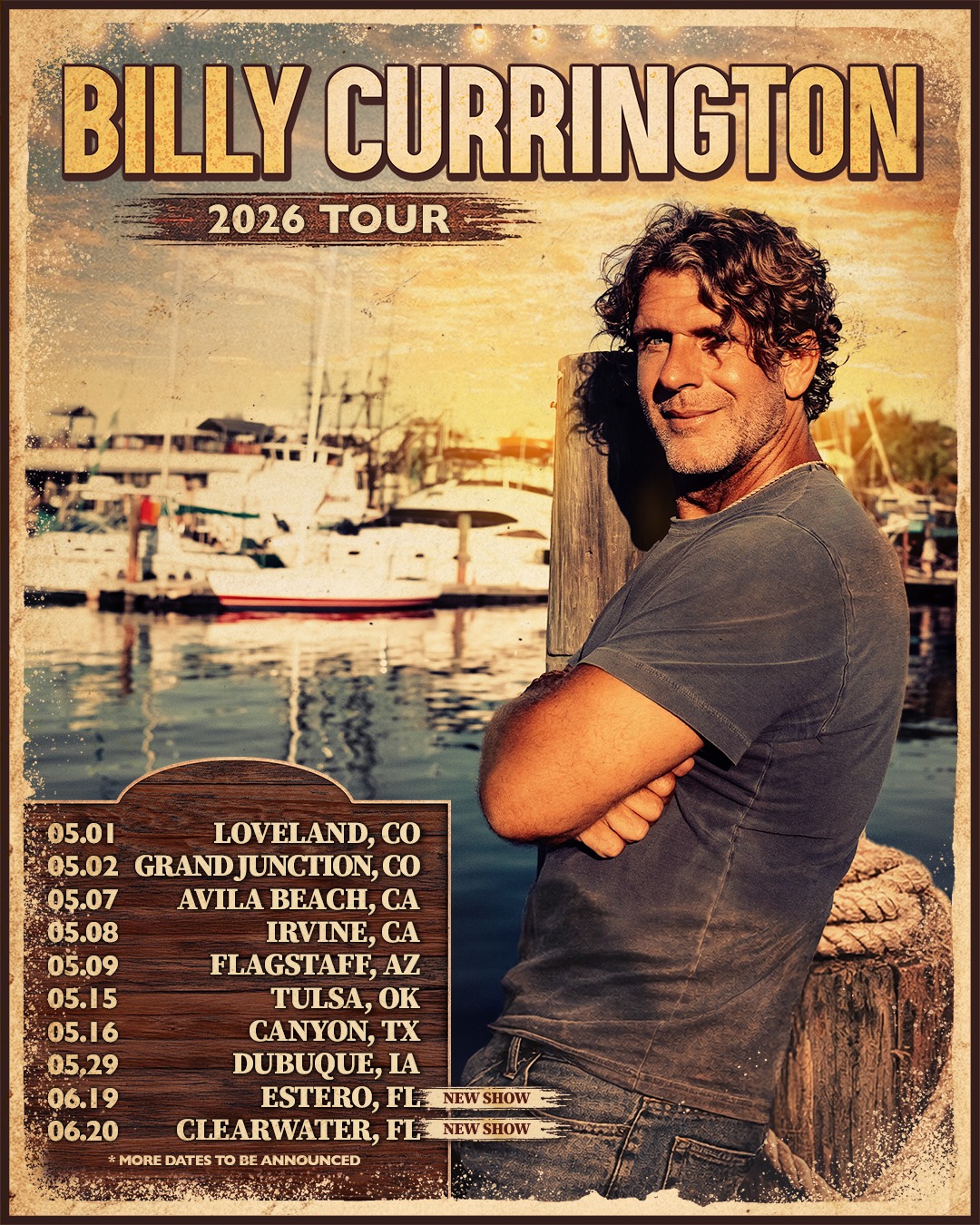 Billy Currington Tour Poster 2026